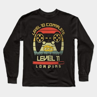 Level 10 Complete 11 Loading 10th Wedding Anniversary Long Sleeve T-Shirt